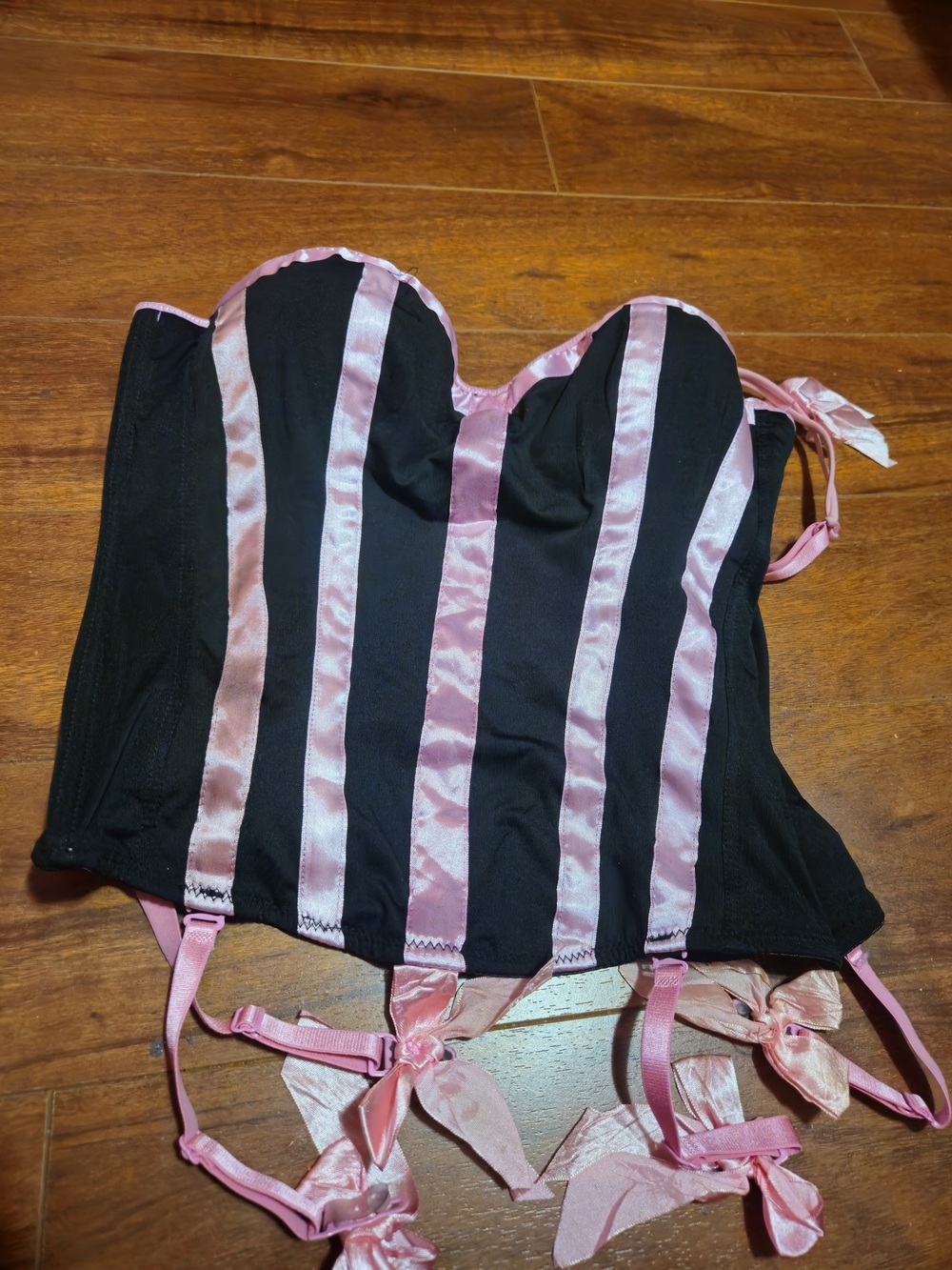 Black & Pink Striped Corset
